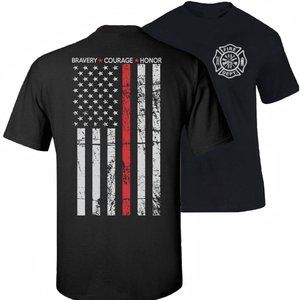 Thin Red Line Shirt American Flag Maltese Cross